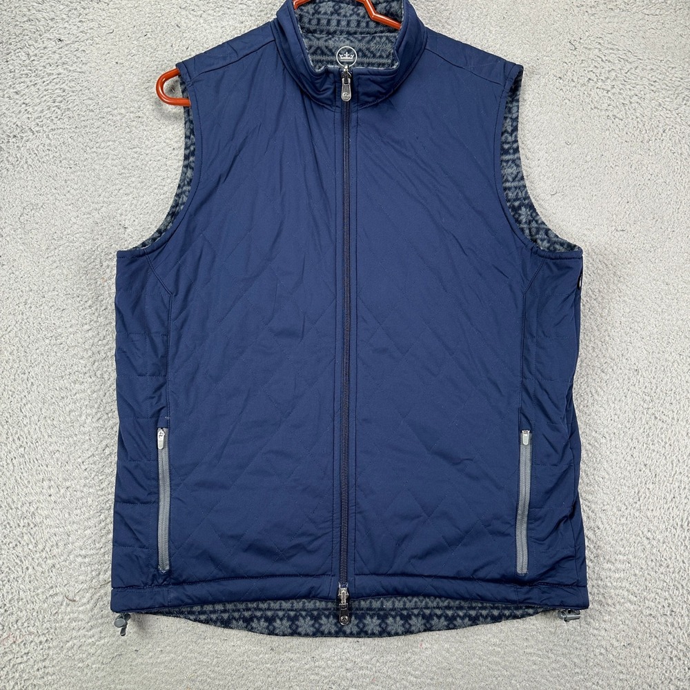Peter Millar Navy Quilted Reversible Vest